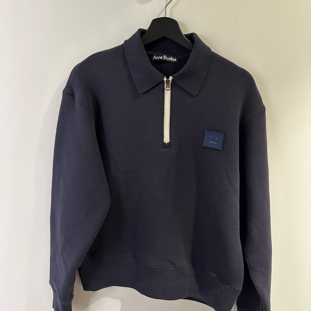 Acne Studios Dark Blue Zip-Up Sweater